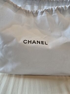 CHANEL White Dust Bag with Logo